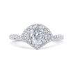 14K White Gold Pear Diamond Engagement Ring (Semi-Mount)