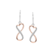 Diamond Infinity Dangle Heart Earrings in 10K Two Tone Gold (0.07 cttw)