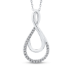 10K White Gold 1/10 Ct Diamond Fashion Pendant with Chain