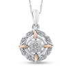 10K White & Rose Gold .07 Ct Diamond Fashion Pendant with Chain