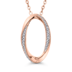 10K Rose Gold 1/10 Ct Diamond Fashion Pendant with Chain