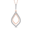 10K Rose Gold 1/5 Ct Diamond Fashion Pendant with Chain