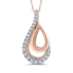 10K Rose Gold 1/4 Ct Diamond Fashion Pendant with Chain