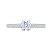 14K White Gold Round Cut Diamond Cathedral Style Engagement Ring