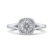 Platinum Diamond Double Halo Engagement Ring with Split Shank