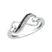 Two Row Infinity Black and White Diamond Ring in Sterling Silver (0.07 cttw)