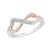 Heart Shaped Infinity Diamond Ring in 10K Two Tone Gold (0.05 cttw)
