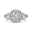 10K White Gold 1/2 ct Round White Diamond Fashion Ring
